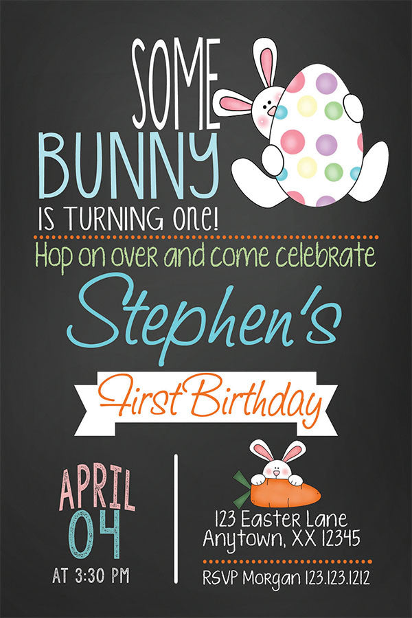 Bunny Egg Hunt Birthday Invitation - Invitetique