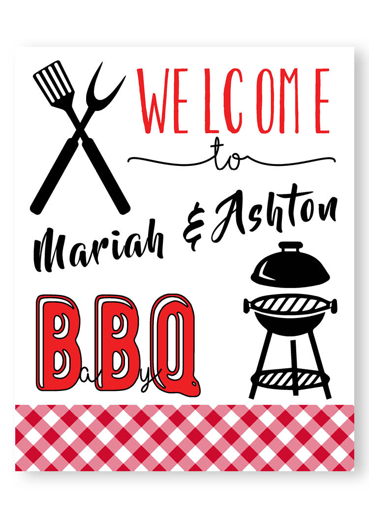 BBQ coed baby shower decoration, yard sign, BBQ party 