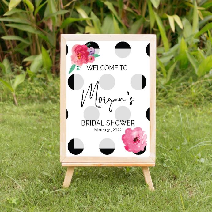 Flower & polka dots welcome sign