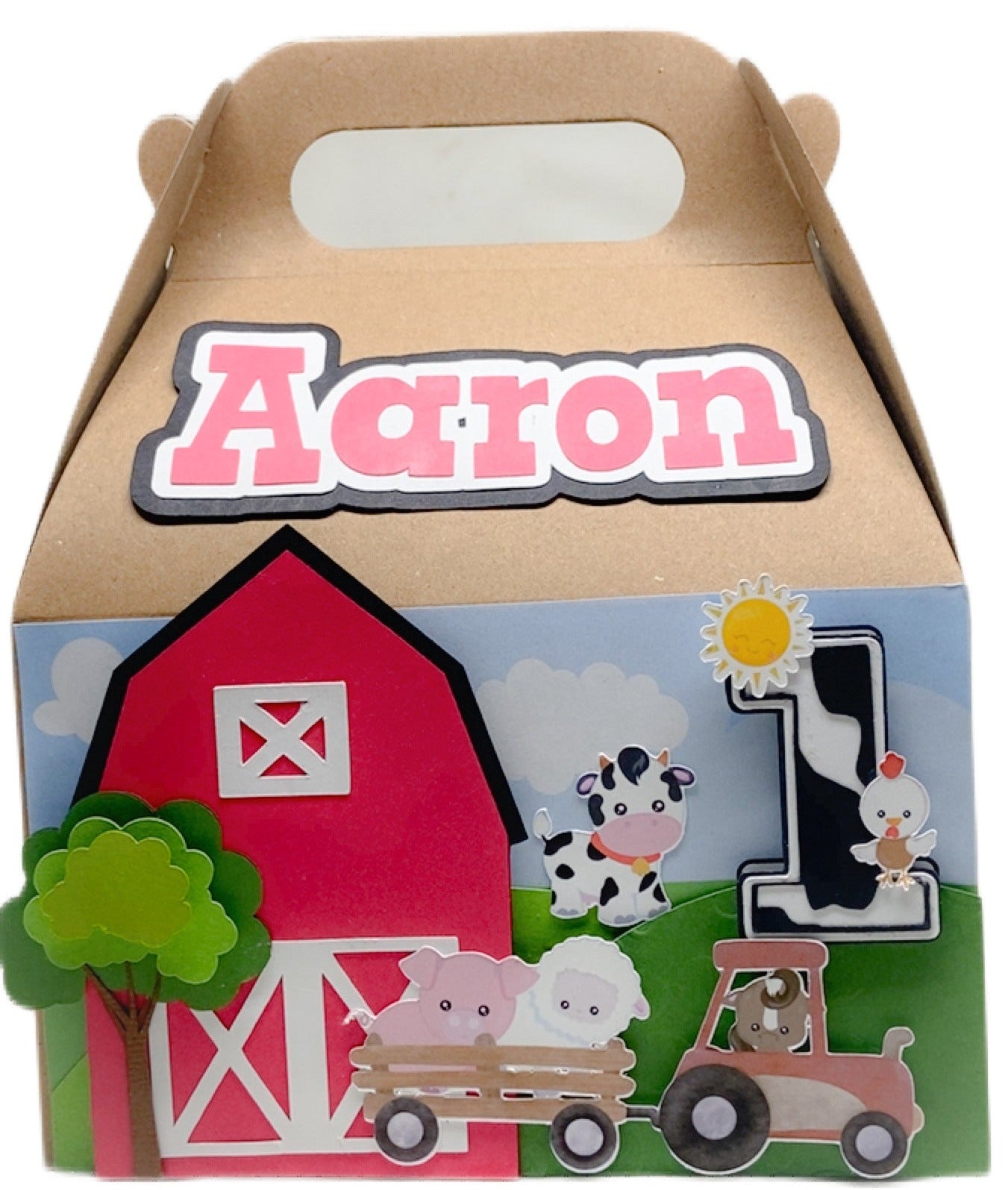 Red Barn Animals Birthday favor boxes