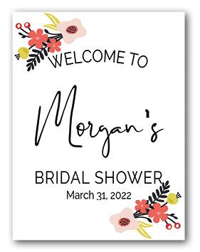 boho laurel floral bridal shower sign