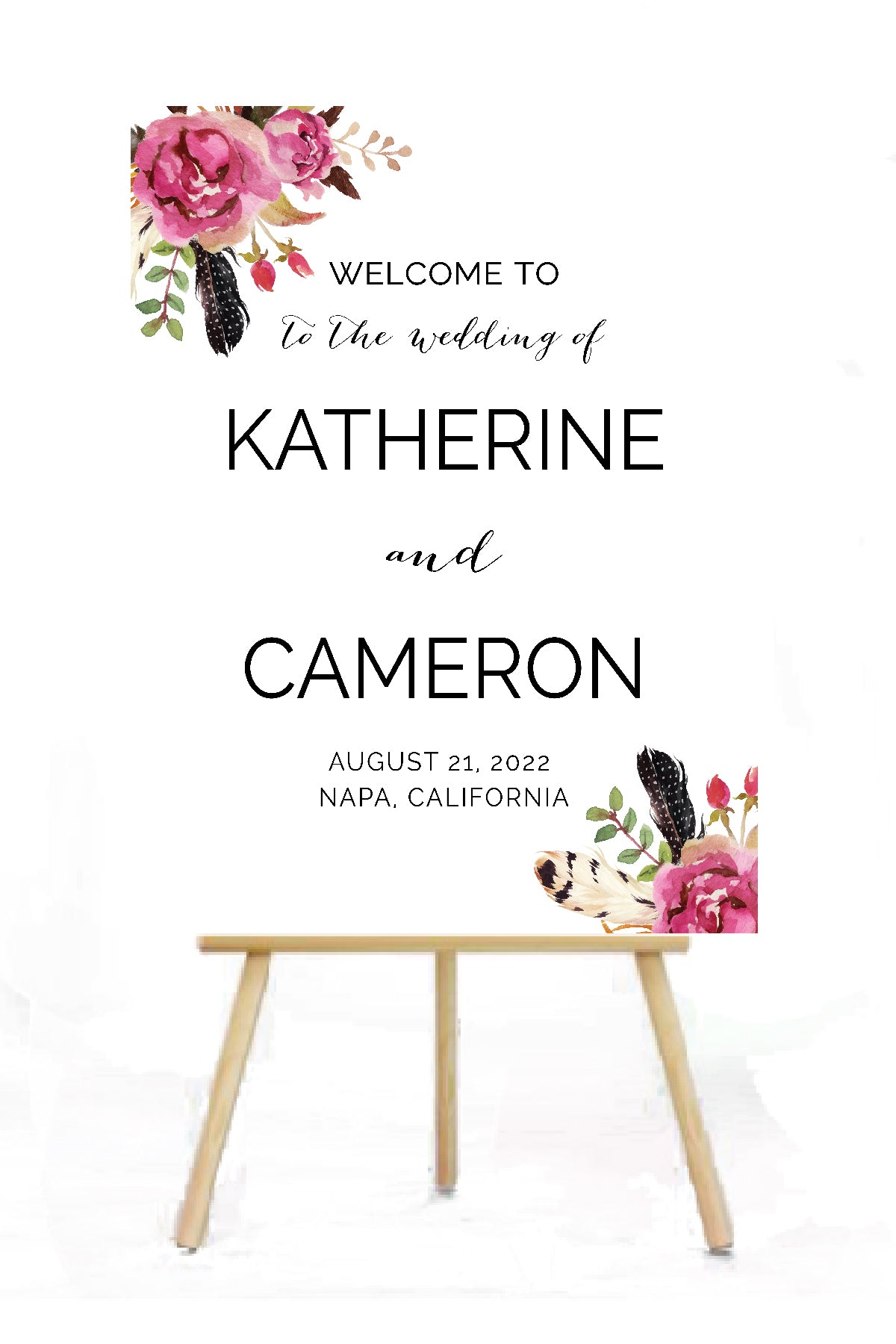 personalized wedding signage, wedding welcome sign