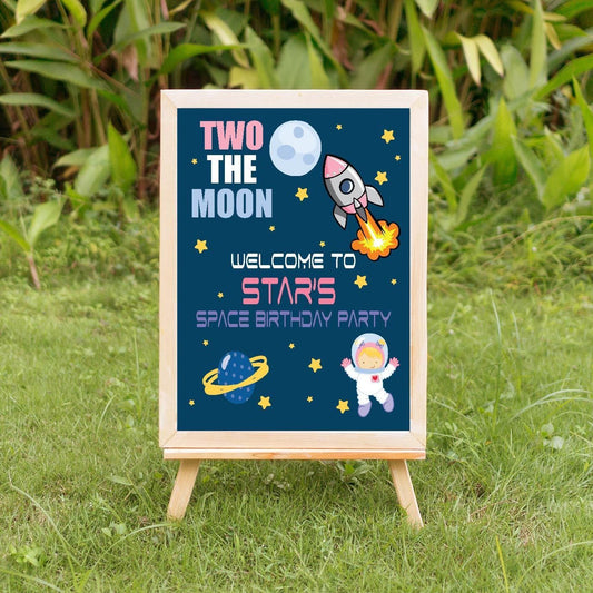 Two the moon girl welcome sign