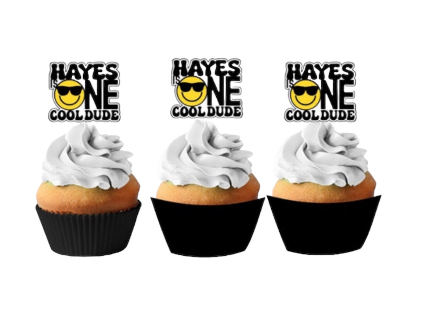 One Cool Dude Cup cake toppers