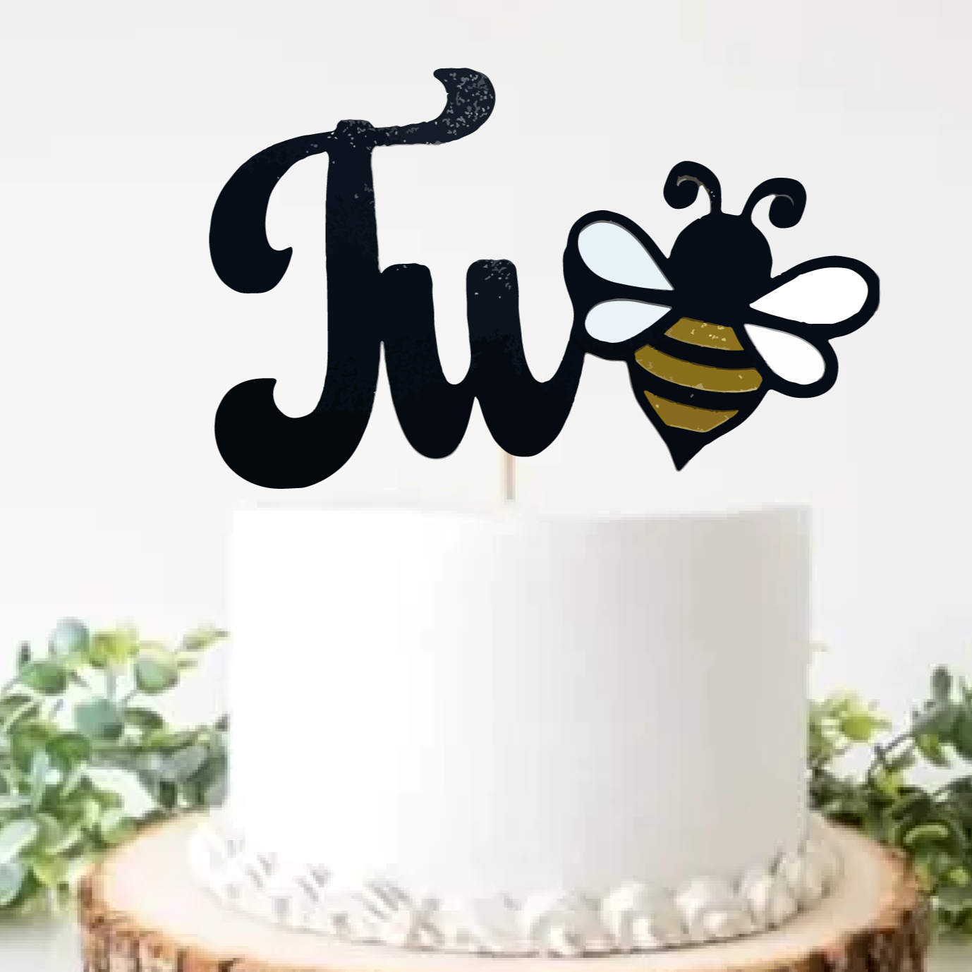Two bee cake topper