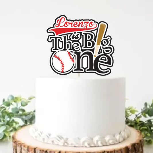 Little Slugger baseball smash cake personalized topper