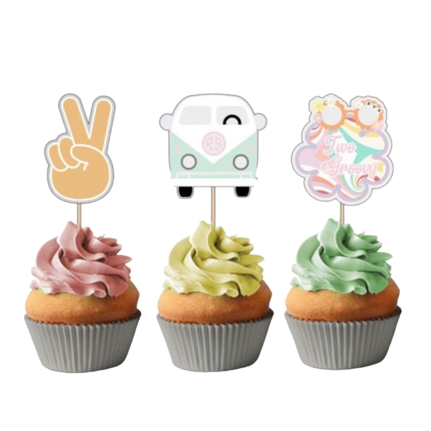 5 and groovy cupcake topper