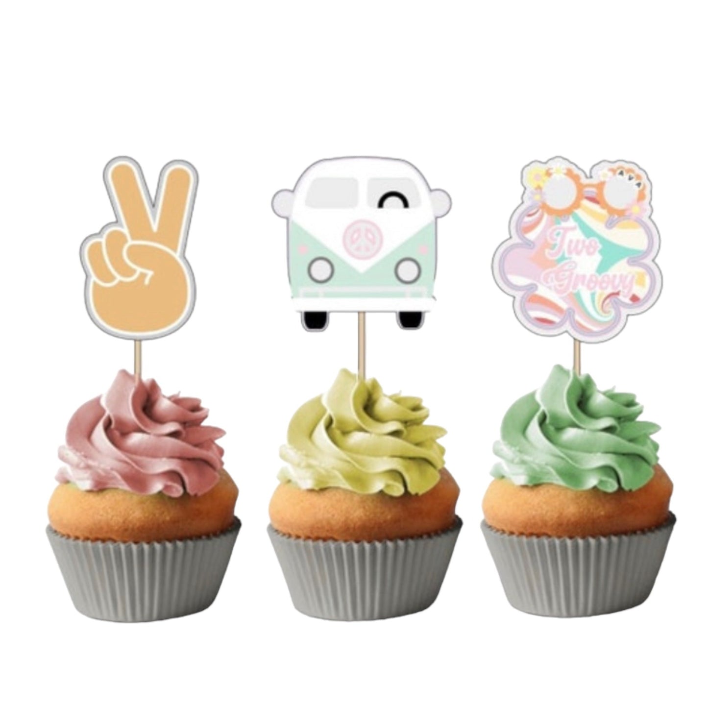 Four ever groovy cupcake topper