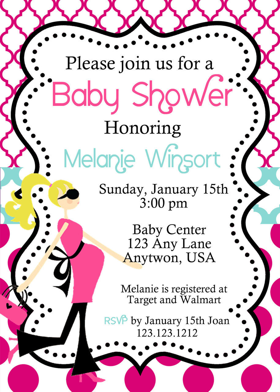 Modern Mom-to-be baby Shower invitations - Invitetique