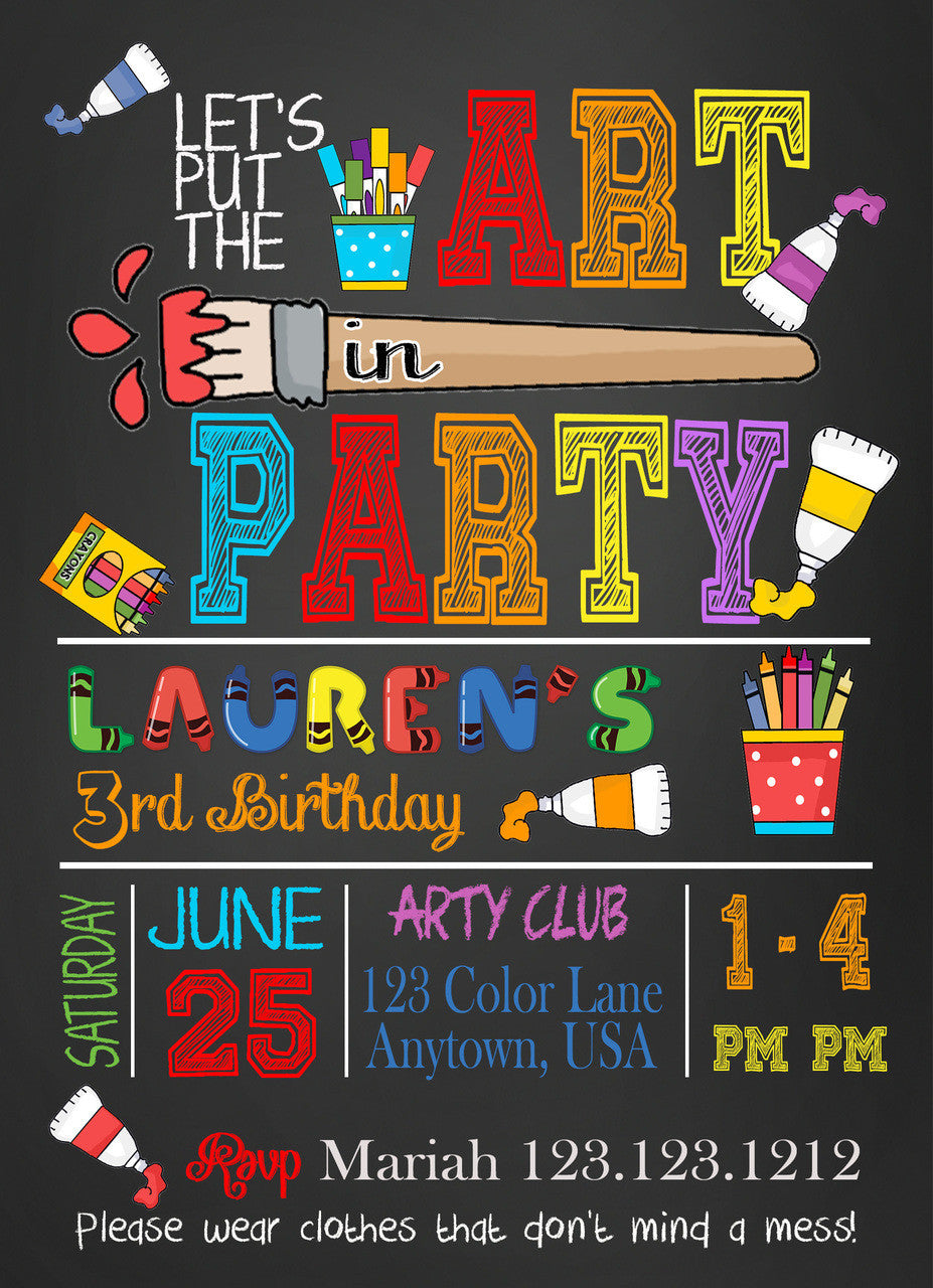 Paint Party Invitations - Invitetique