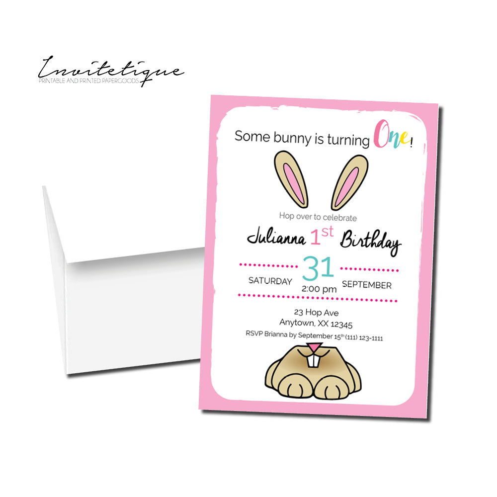 Some Bunny Birthday Invitation - Invitetique