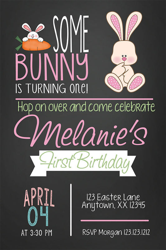 Bunny Birthday Party Invitation - Invitetique