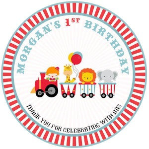 Circus Train Party Favor Tags - Invitetique
