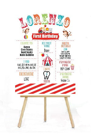 circus milestone birthday sign