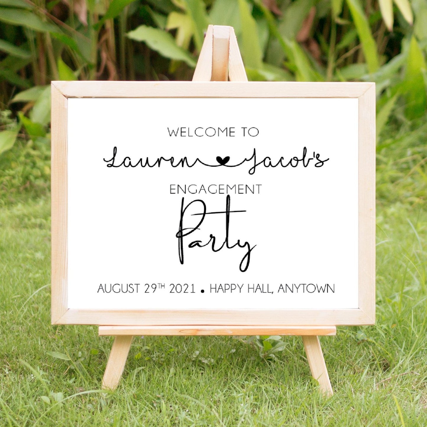Engagement Party Welcome Sign Minimalist - Invitetique