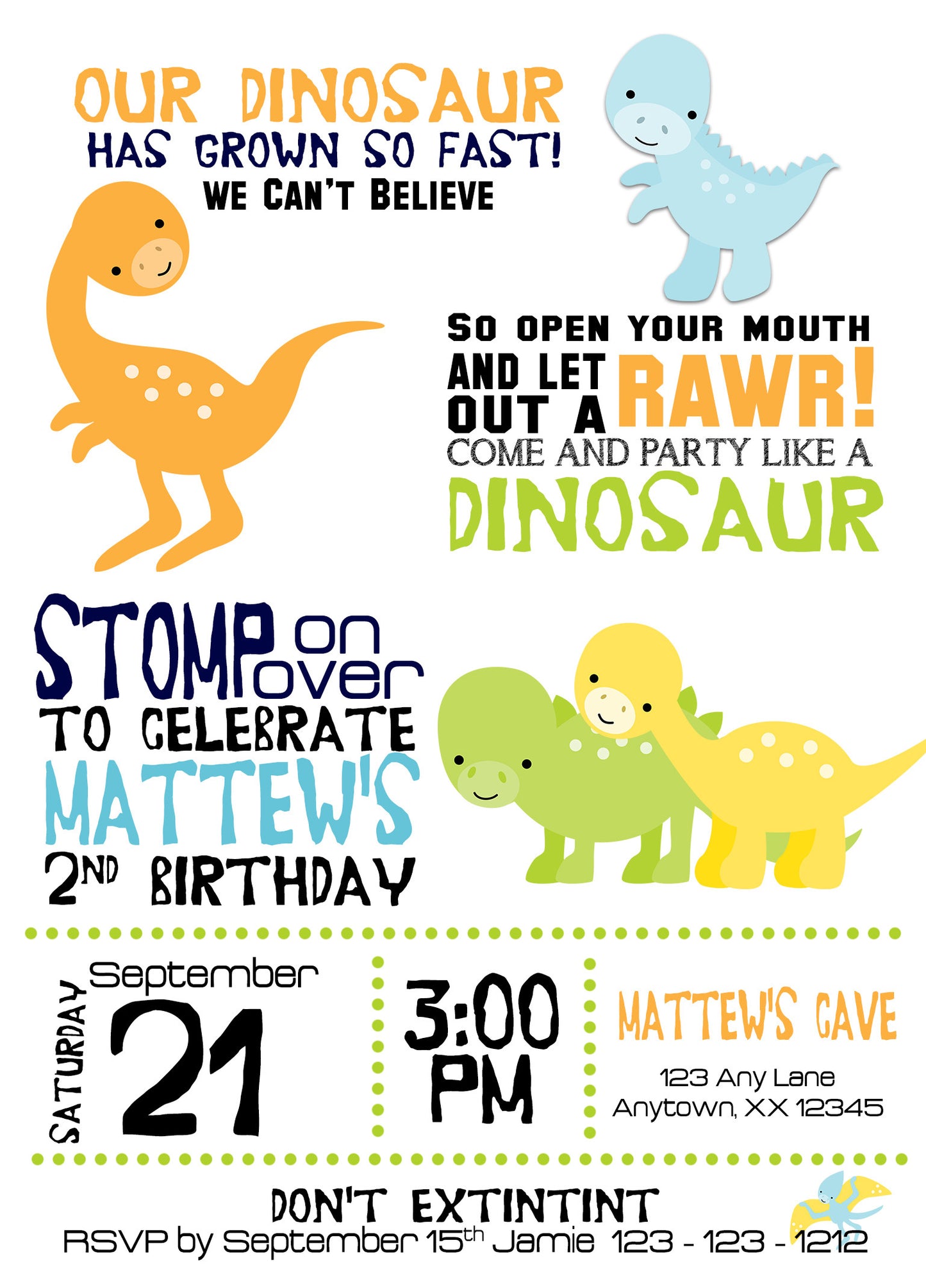 Dinosaurs Birthday Invitation - Invitetique