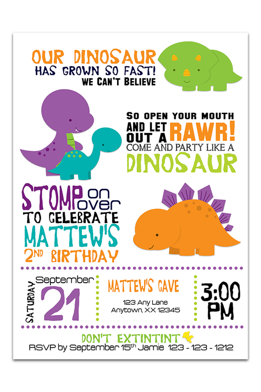 Cute Dinosaurs Birthday Invitation - Invitetique