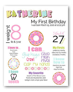 donuts pink girl birthday theme