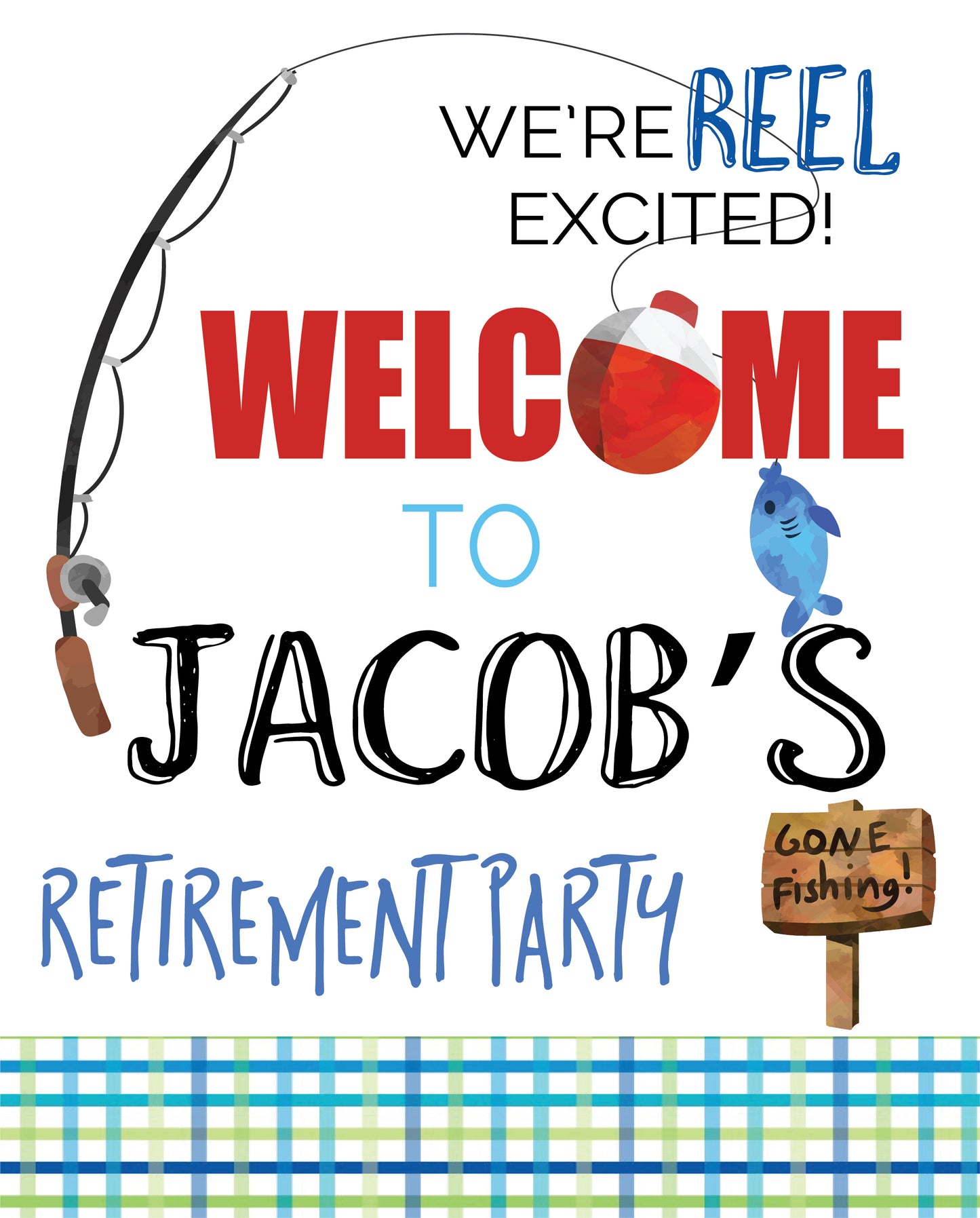 fishing retirement party sign