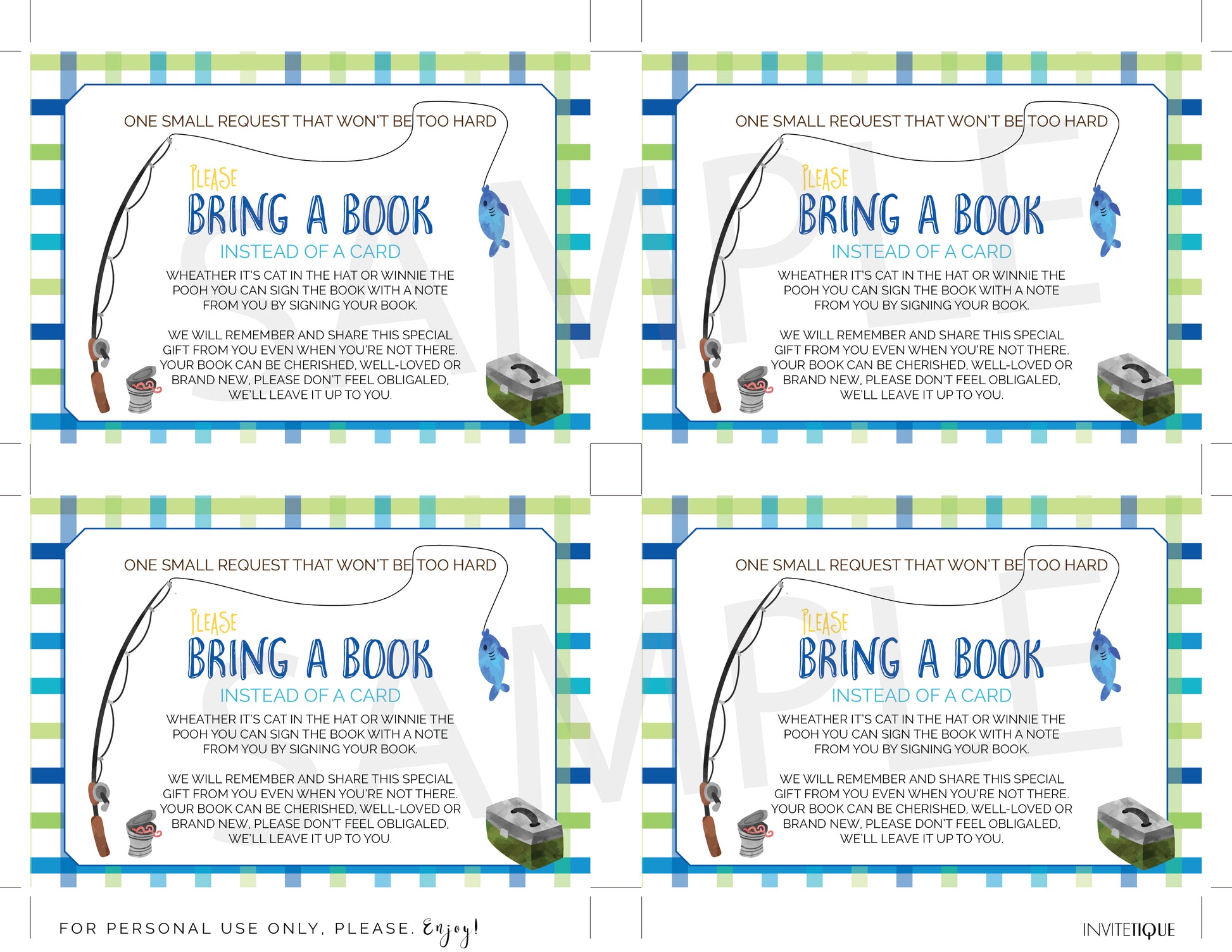 Fishing Book request cards - Invitetique