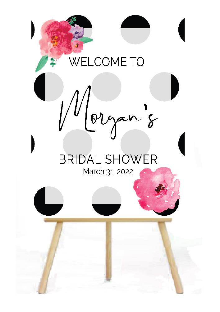 Flowers bridal shower personalized welcome sign