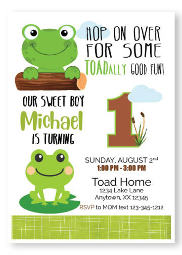 frog birthday invitation