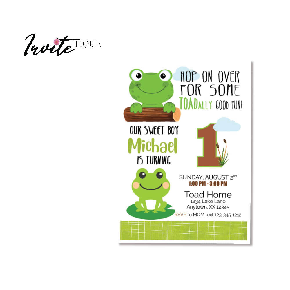 frog baby shower invitation