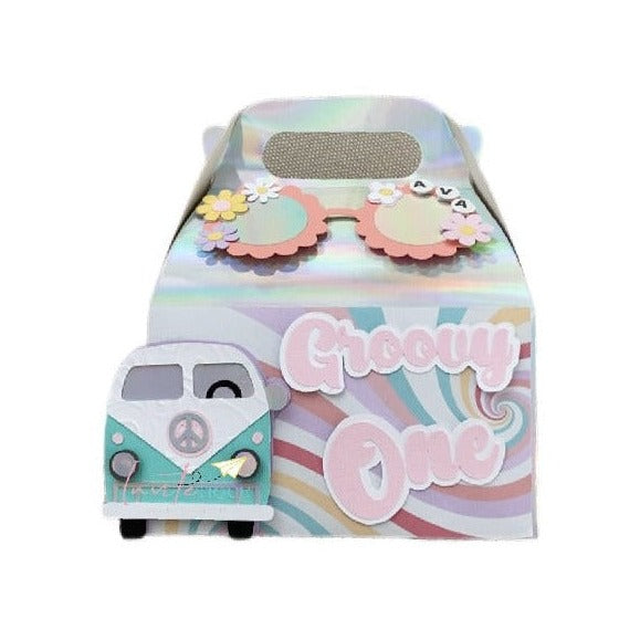 Groovy One personalized favor box