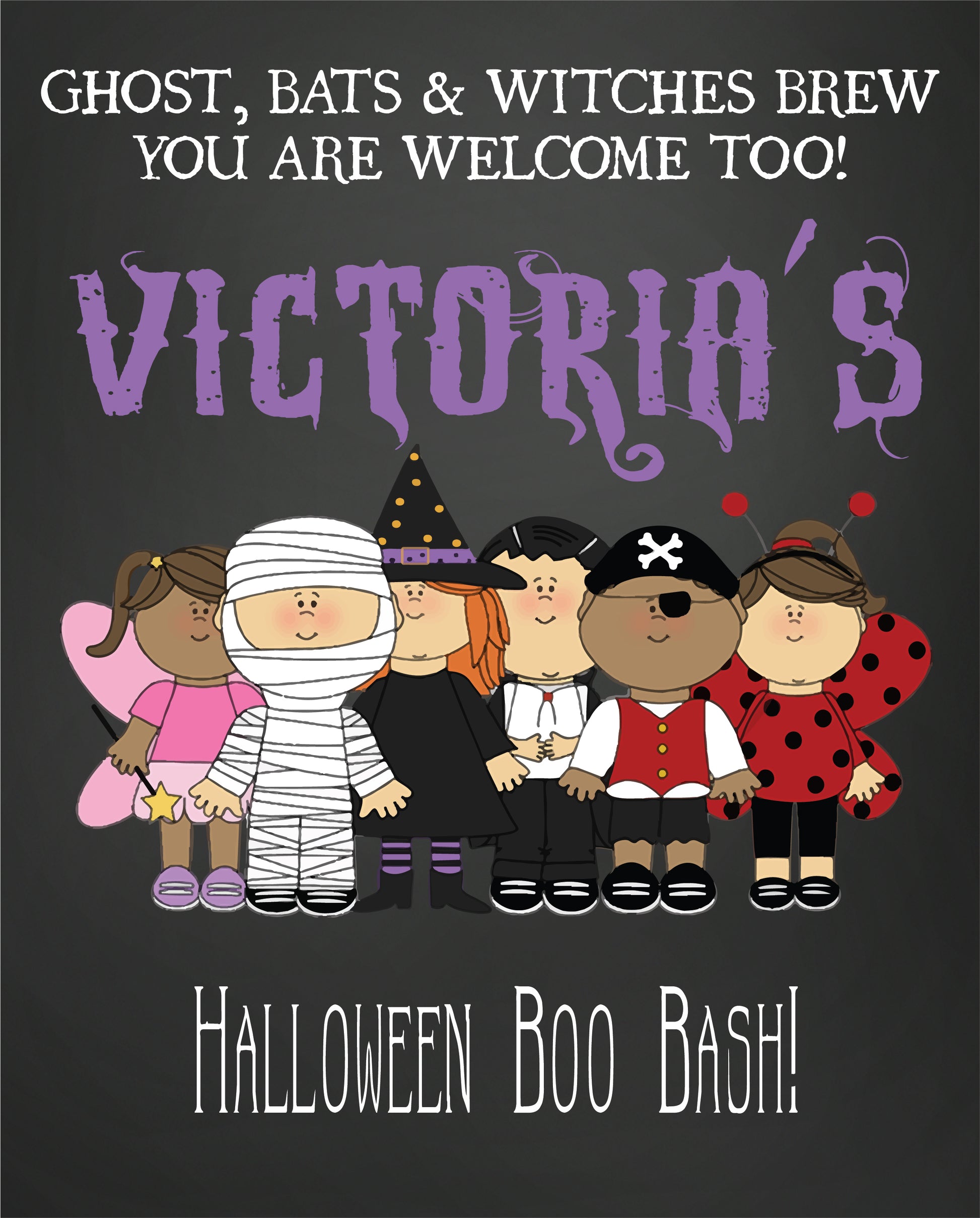 Halloween Kids Birthday Welcome Sign - Invitetique