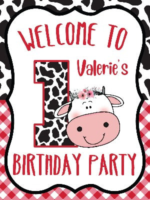welcome yard cow sign