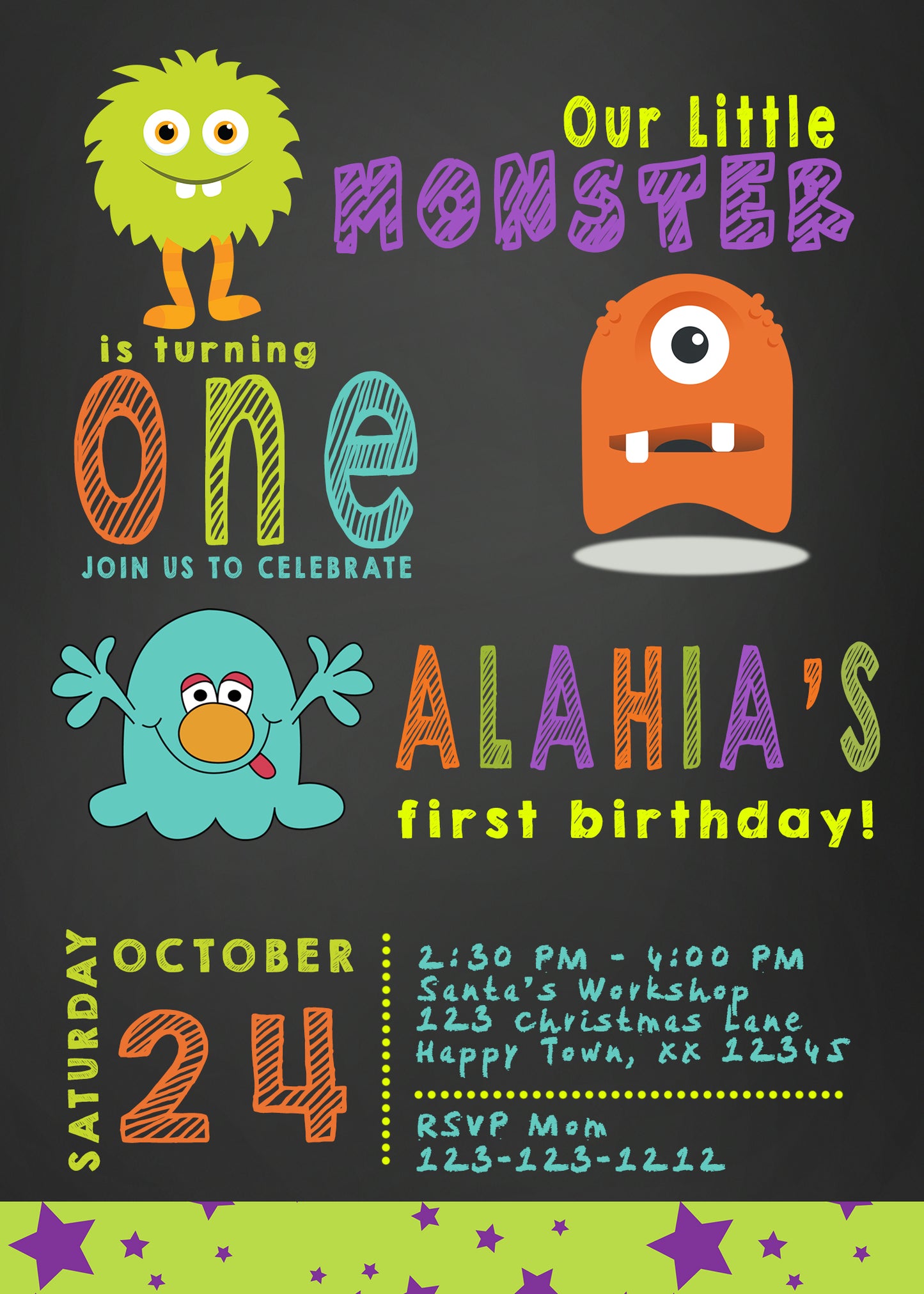 Little Monster Birthday Invitations for any age - Invitetique