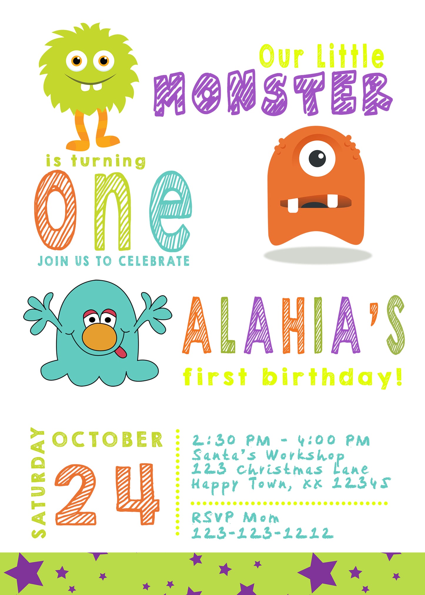 Little Monster Birthday Invitations for any age - Invitetique