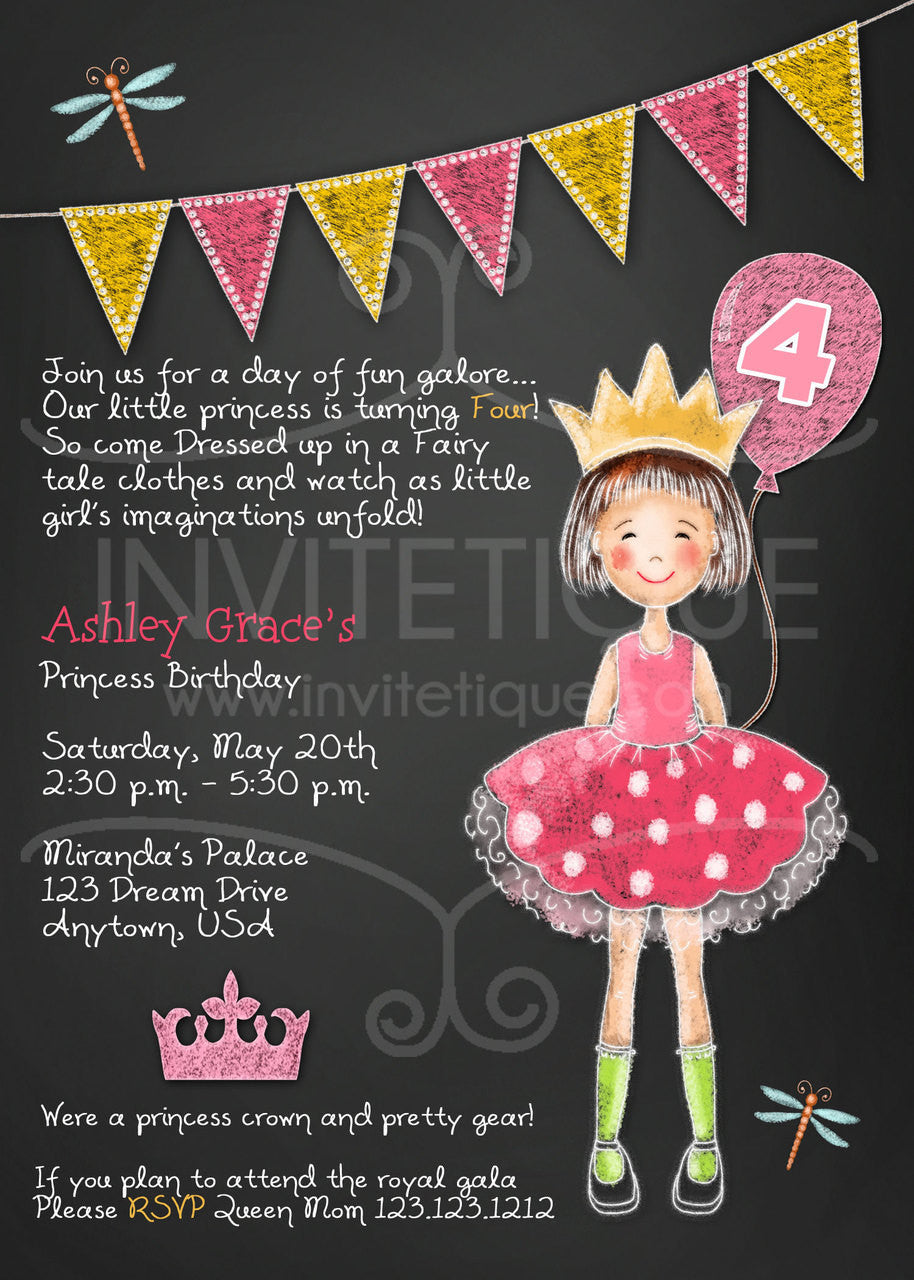 Little Pink Princess Invitations - Invitetique