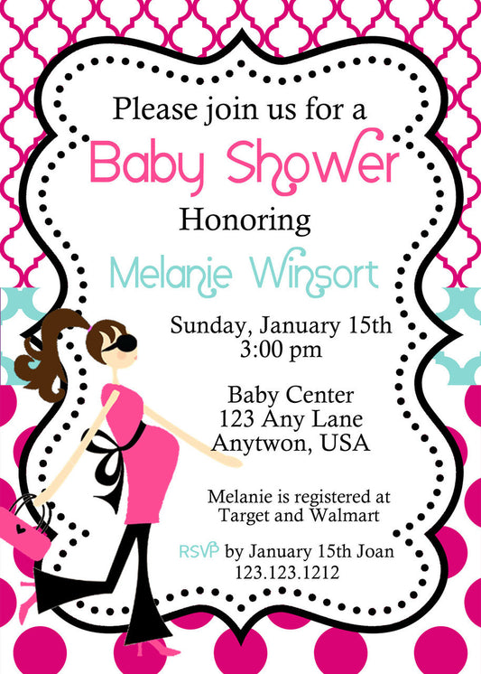 Modern Mom-to-be baby Shower invitations - Invitetique