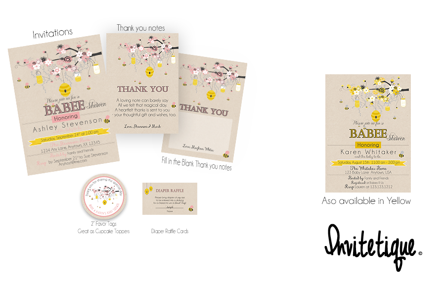 Bumble BEE Mommy to Be Diaper Raffle Tickets - Invitetique