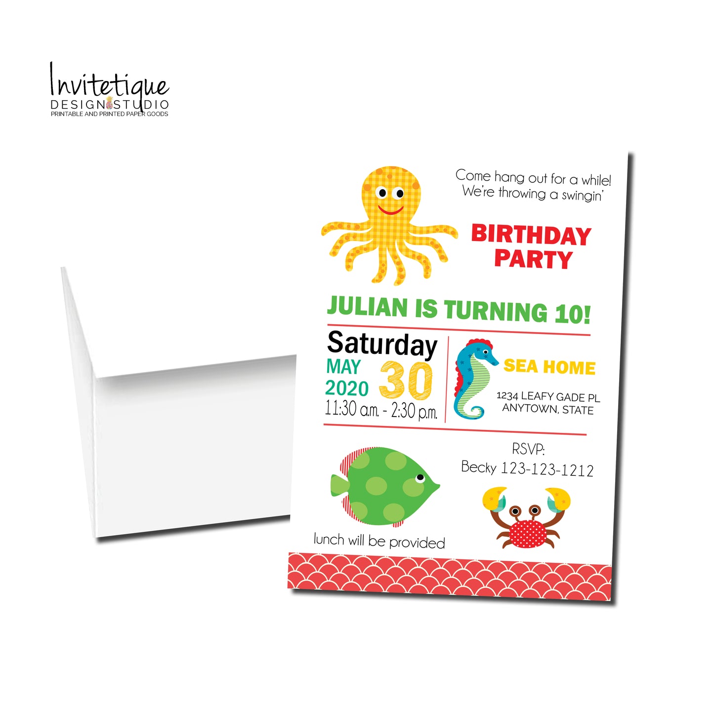 Under the Sea Birthday invitations - Invitetique