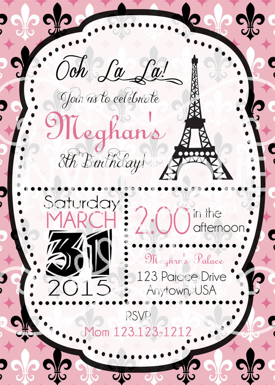 Paris Birthday Invitation - Invitetique