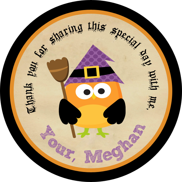 Witch Owl Circle Favor Tags - Invitetique