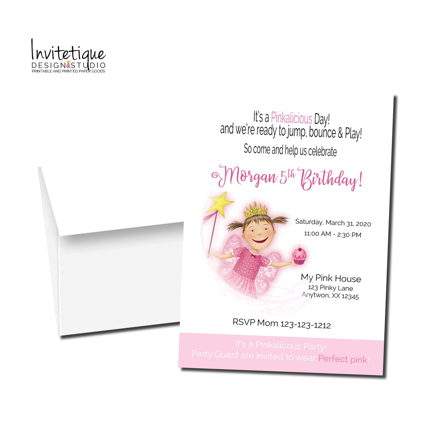 Pinkalicious Birthday Invitations - P101 - Invitetique