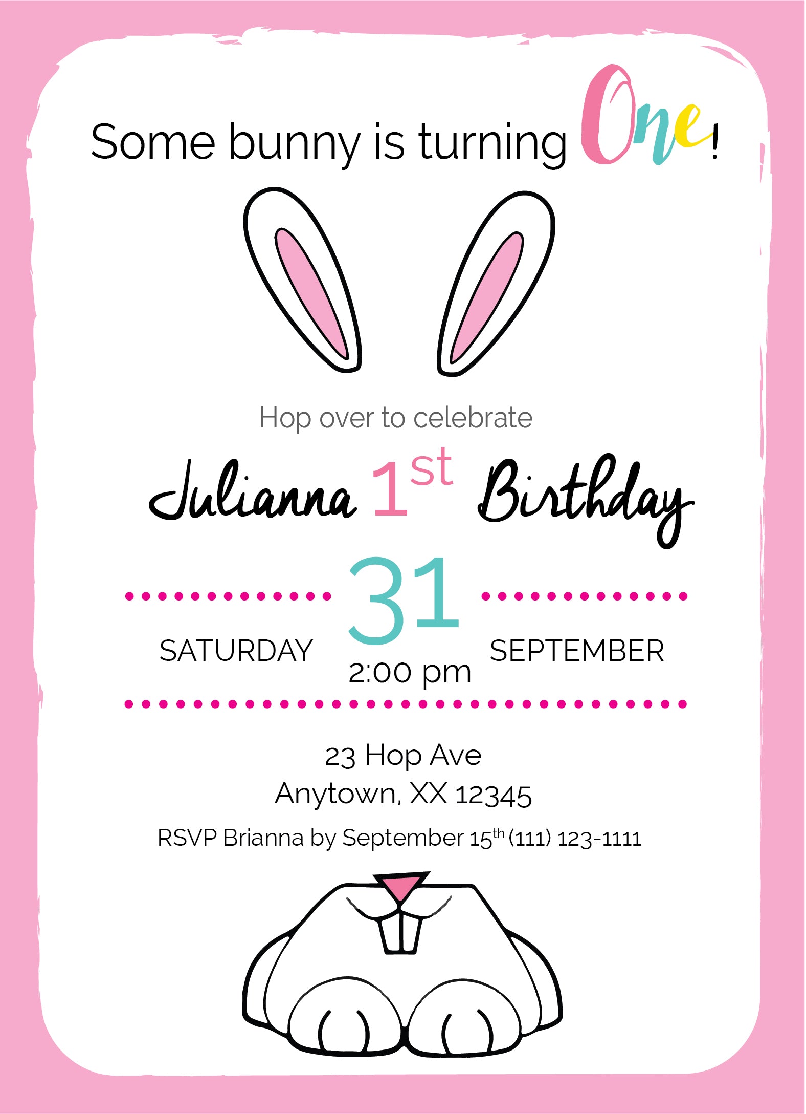 Some Bunny Birthday Invitation - Invitetique