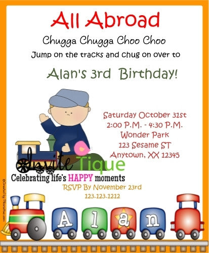 Train Birthday invitations - Invitetique