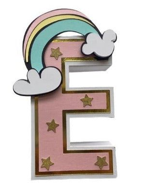 unicorn pink and gold 3d letters