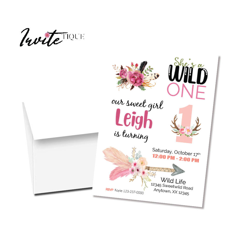 Wild one Birthday Invitation