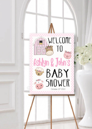 girl baby shower welcome sign 
