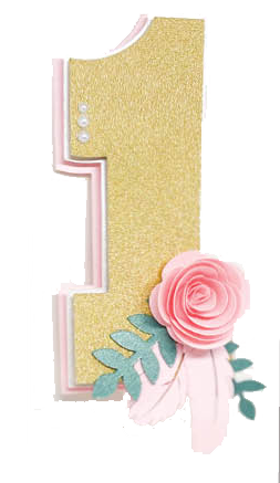 Pink feather bohemian first birthday cake topper