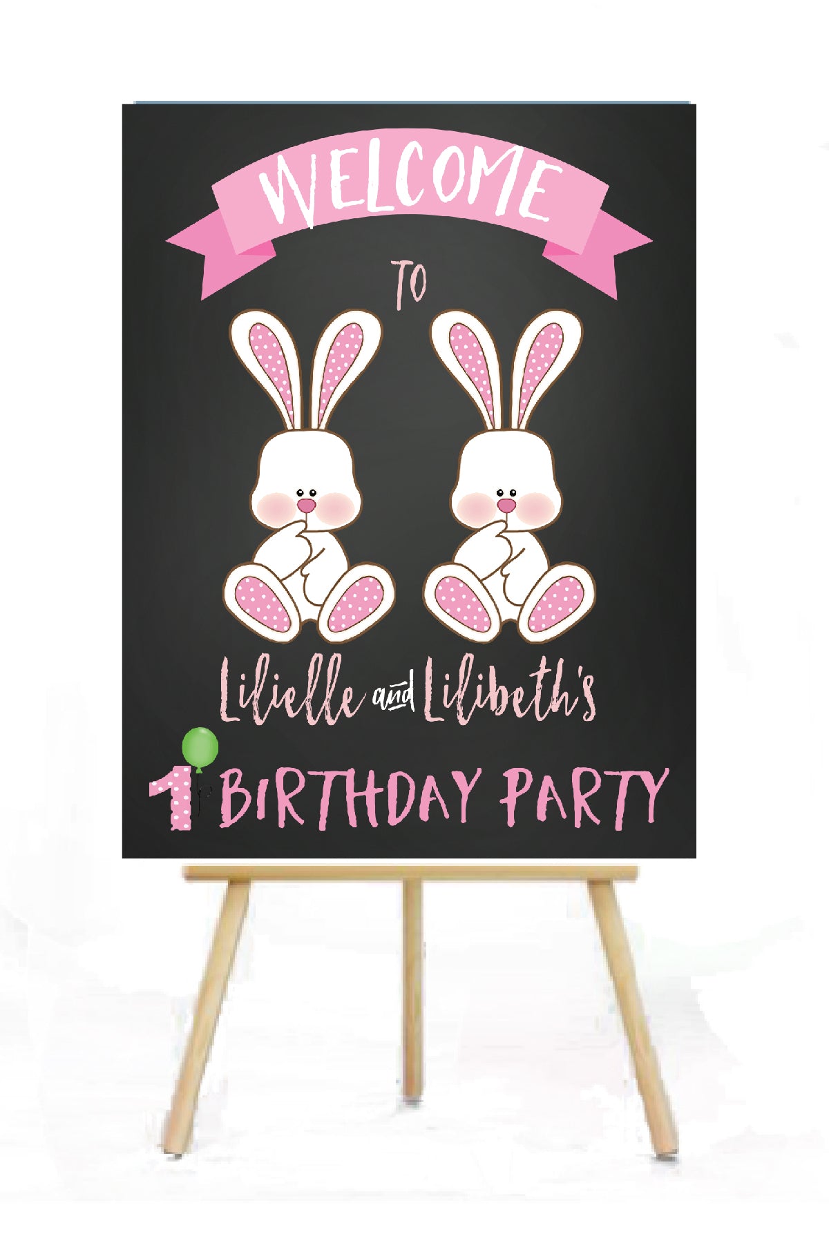 Easter  twin birthday decoration sign
