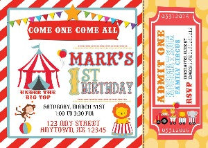 Circus Carnival Birthday Invitations - Invitetique