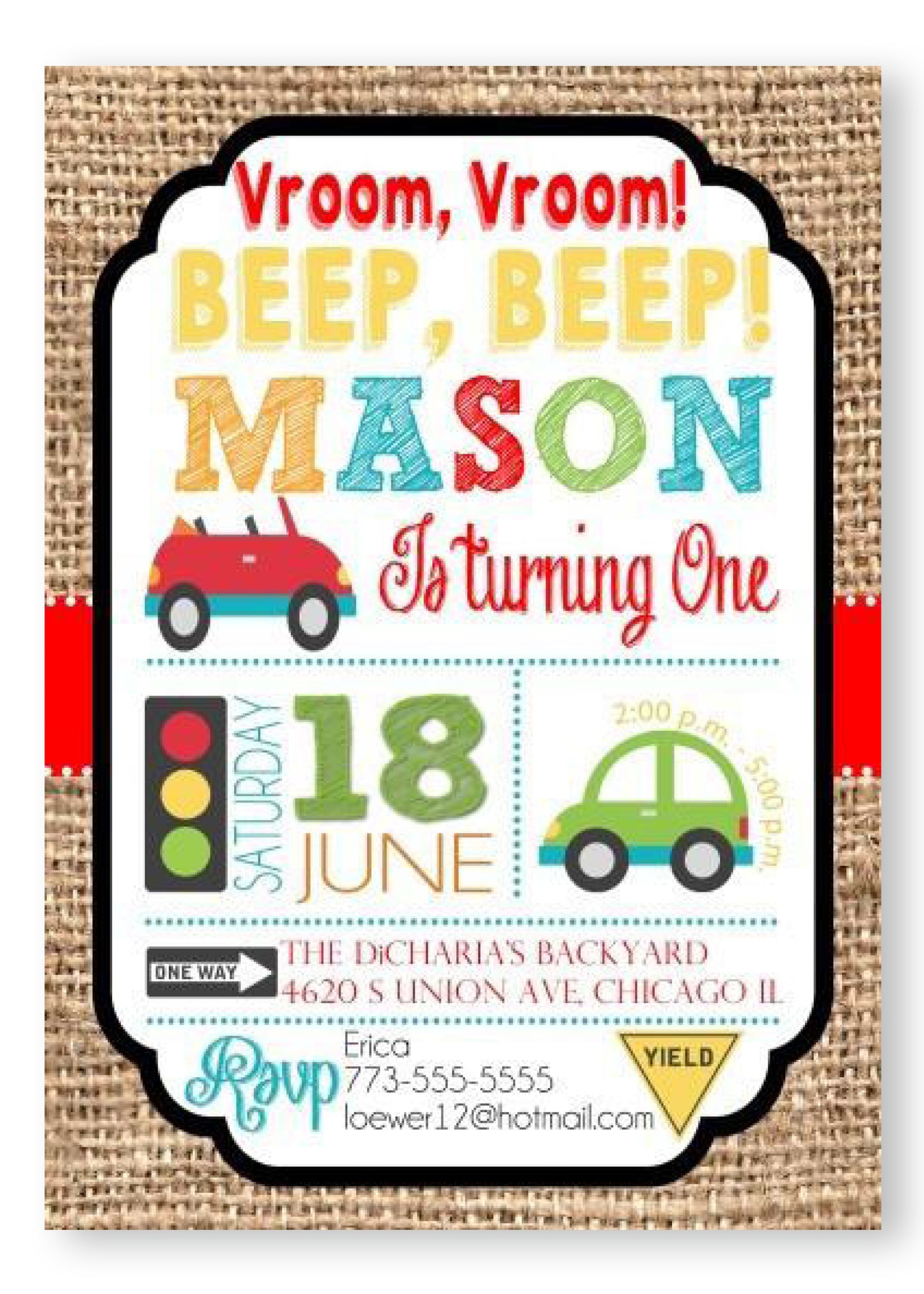 Cute Cars Transportation Boy Birthday Invitations - Invitetique