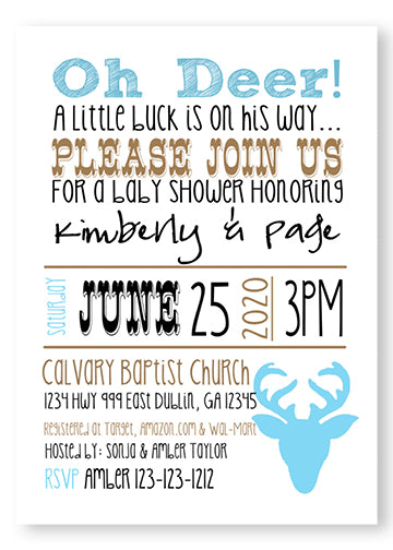 Little Buck Baby Shower Invitations - Invitetique