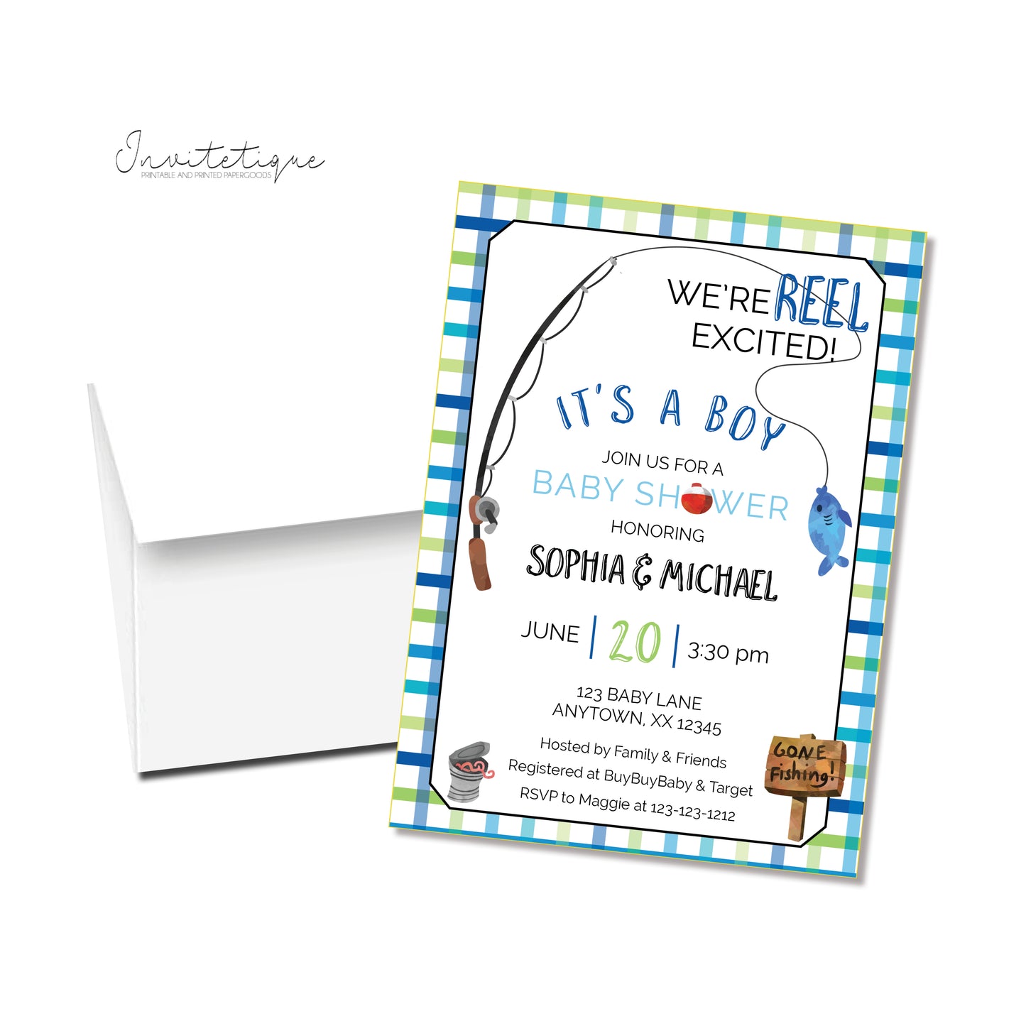 Fishing Baby Shower Invitation - Invitetique